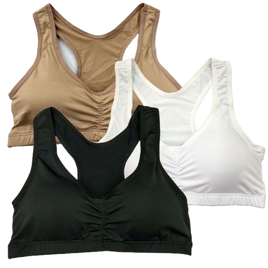 Kit 5 Top Nadador Feminino com Bojo Removível Academia Fitness Liso Confortável em Oferta na Shopee