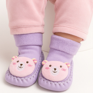 Kit Pares de Meia Sapatinho Chocalho Bebê Menina Bichinhos Diversos com Sola em Oferta na Shopee