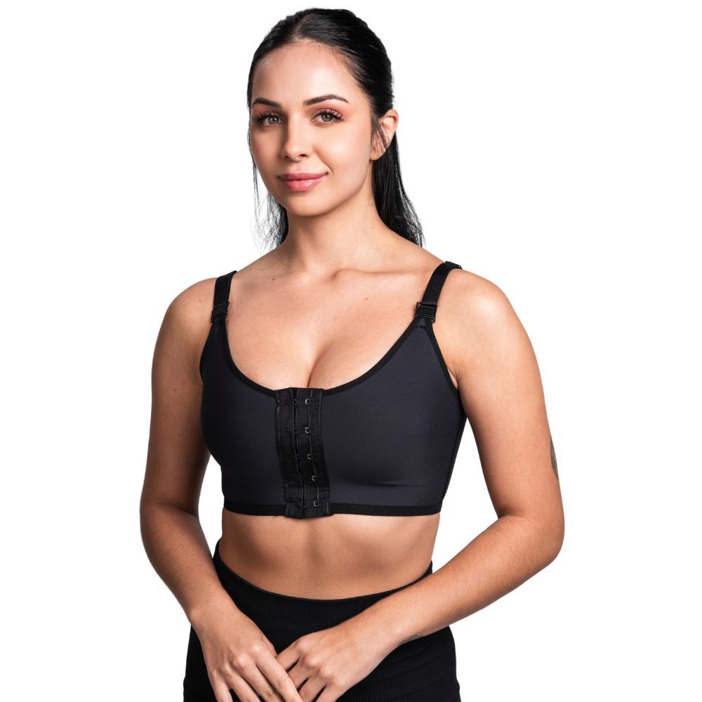 Sutiã Pós-Cirúrgico com Fecho Frontal – Sem Costura e Media Compressão em Oferta na Shopee