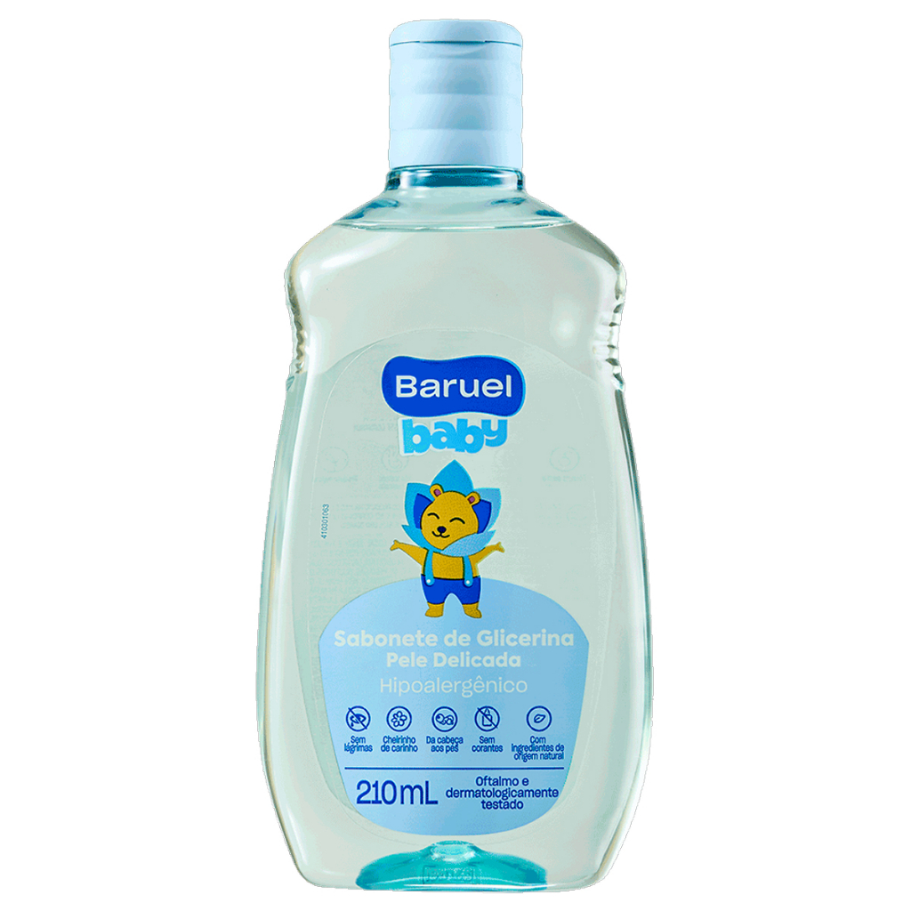Sabonete Líquido Infantil De Glicerina Baruel Baby Pele Delicada Com 210ml em Oferta na Shopee