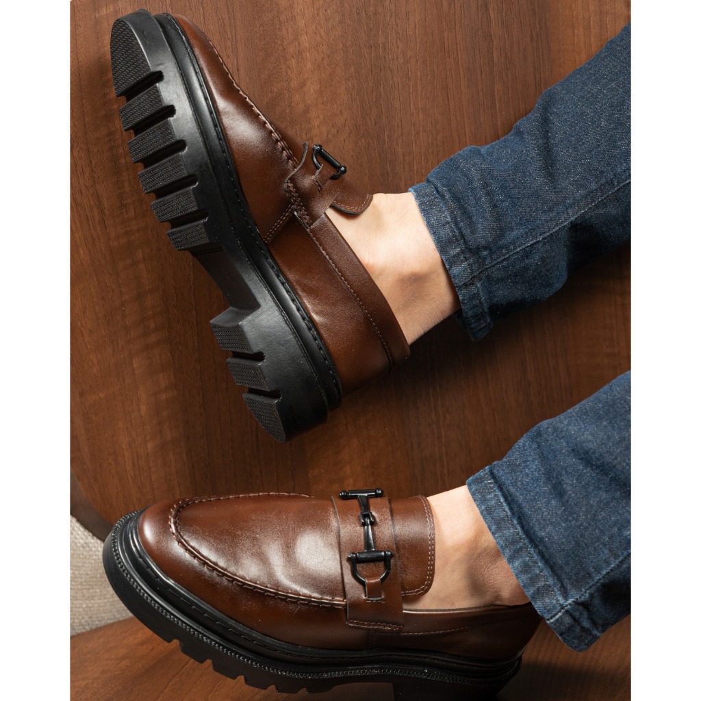 Sapato Social Masculino Santorini Blaqueado Sola Alta Elegante