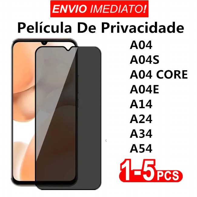 Película De Privacidade 3D Vidro Anti Spy Para Samsung A04 A04S A04 CORE A04E A14 A24 A34 A54