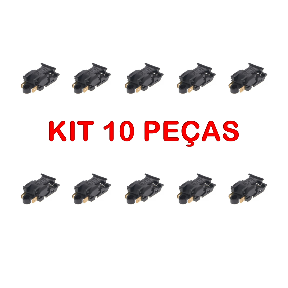 KIT 10x Interruptor Termostato Botão Liga/Desliga para Chaleira/Jarra Elétrica