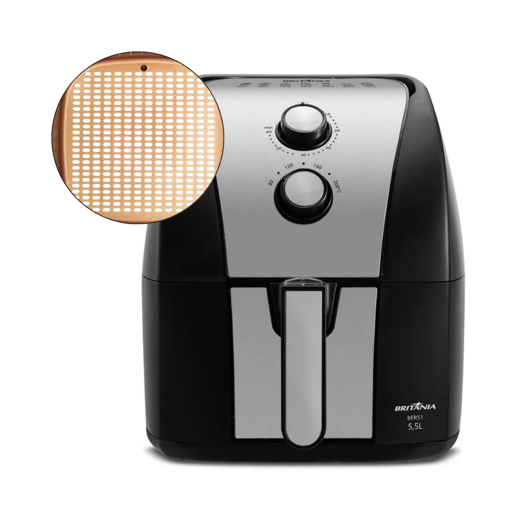 Fritadeira Air Fryer Britânia Gold 5,5L Antiaderente Potência 1500W