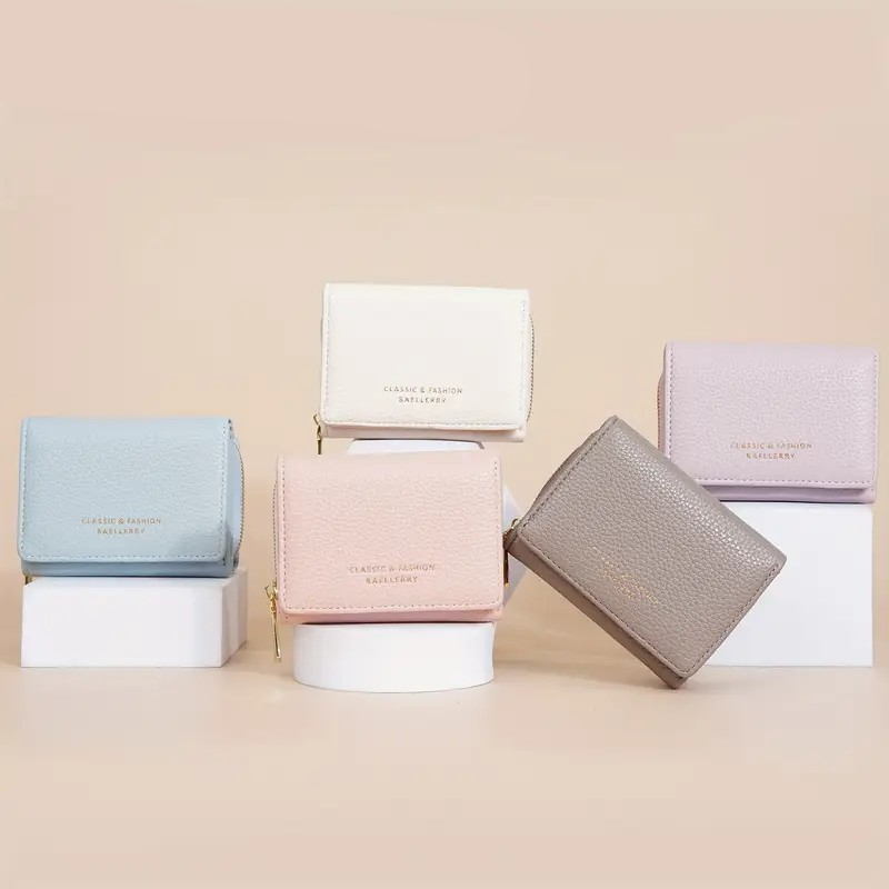 Carteira Feminina Pequena Porta Cartão Documentos com Zíper e Imã 4 em 1 Promoção