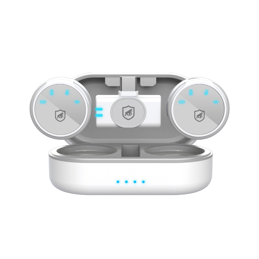 Microfone de Lapela Magnética Sem Fio com Redução de Ruído - Armor - Branca - Gshield em Oferta na Shopee