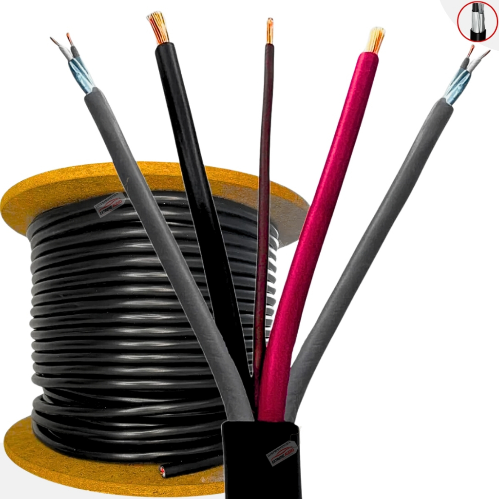 Fio Multicabo Rack Som Profissional 5 Vias 2x24 Awg 15metros em Oferta na Shopee