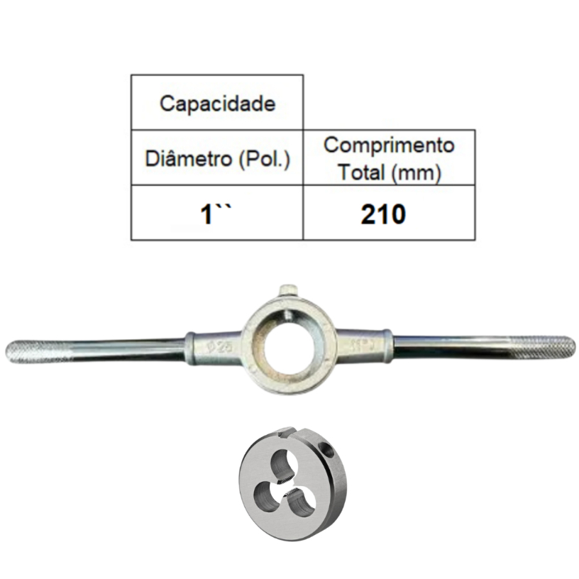 PORTA COSSINETE CAPACIDADE 1 POLEGADA + COSSINETE MANUAL AÇO LIGA M3 X 0,5 - ANSI - ROCAST