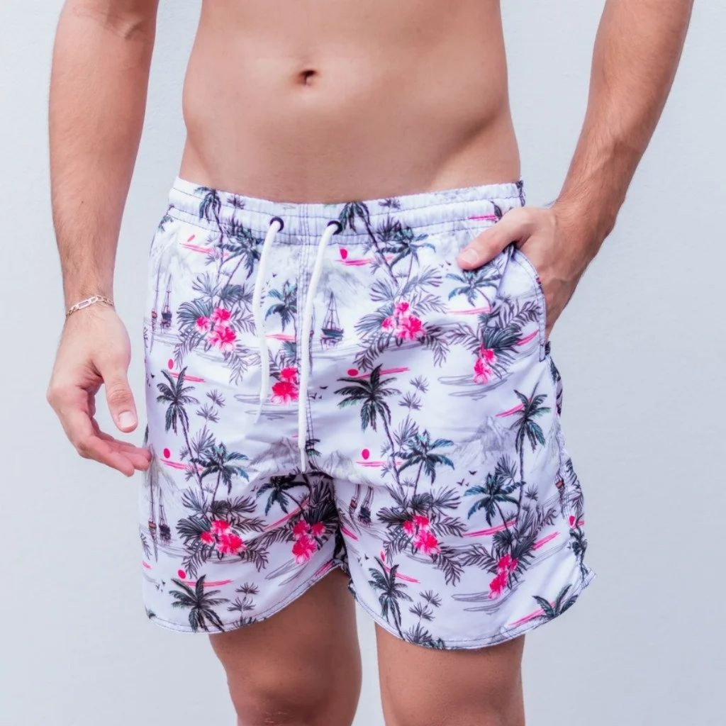 Kit 3 Short TecTel Elastano Bermuda Estilo Mauricinho Tec Teu com Bolsos Short Masculino Estampado