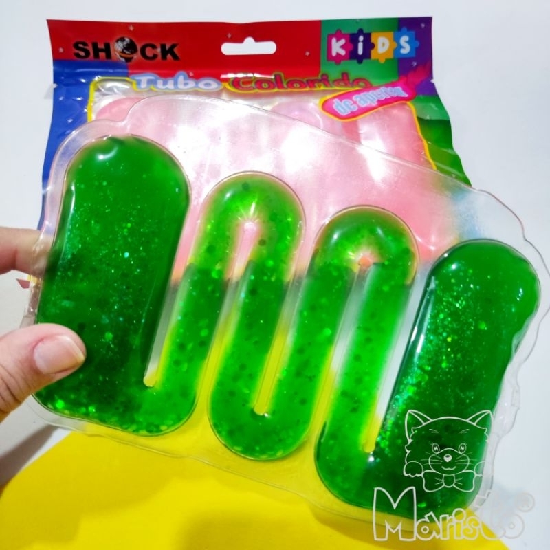 Brinquedo Tubo de Apertar Sensorial c/ Glitter em Oferta na Shopee