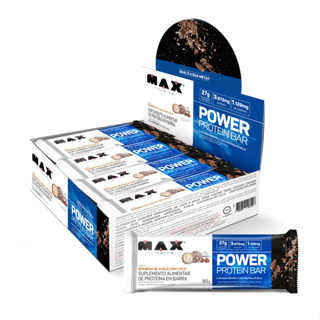 Barra de Proteína - Power Protein Bar 90g - Max Titanium - Caixa com 8 unidades em Oferta na Shopee