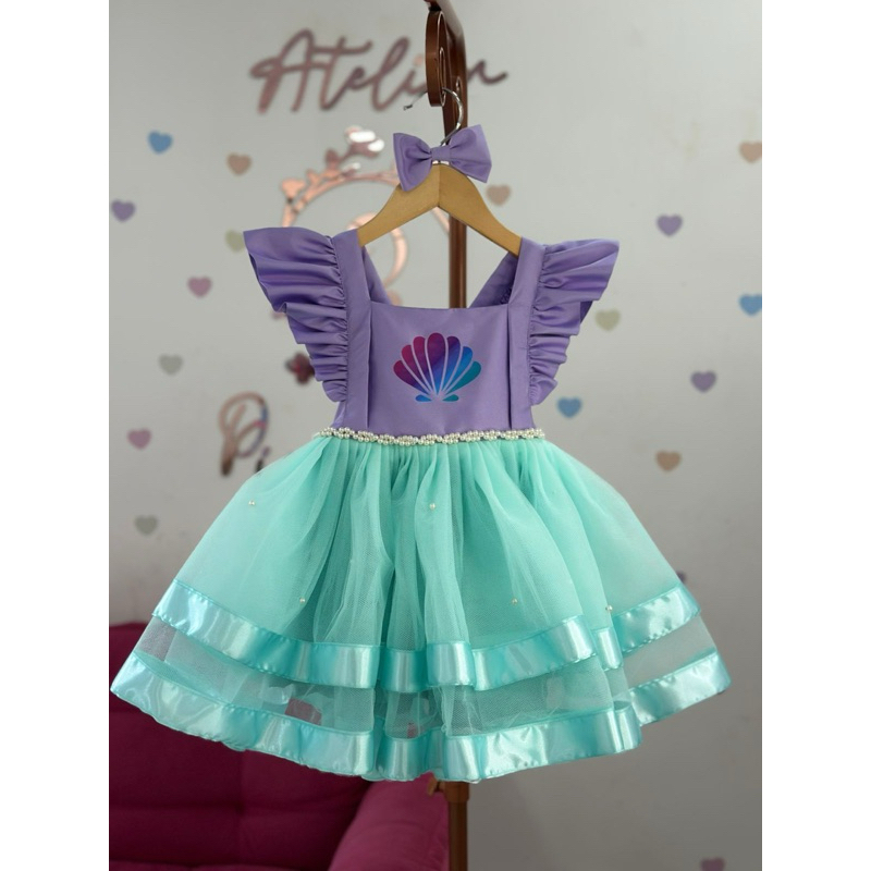 ‍♀️ Vestido Infantil Sereia – Encanto e delicadeza para sua pequena princesa! ✨