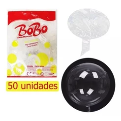 50 Balão Bubble Transparente 18 Polegadas 45cm Decoração Festas Enfeites Aniversários