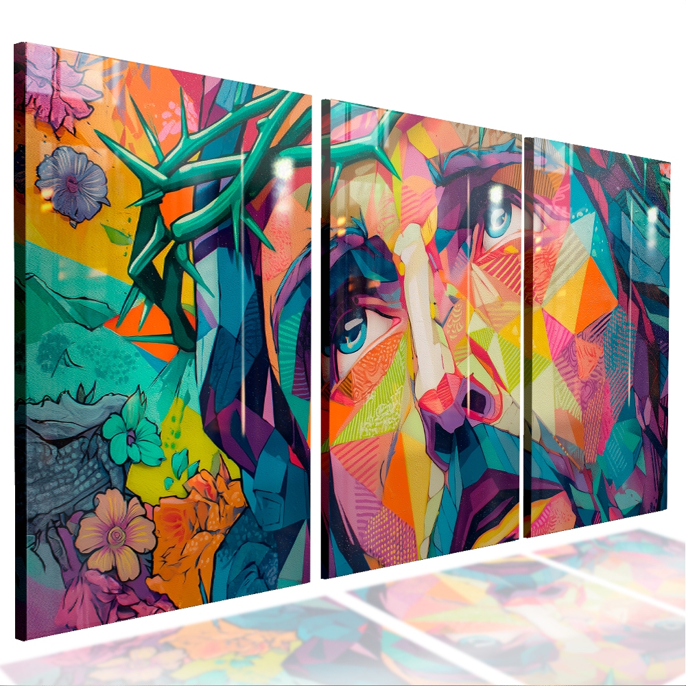 Quadro Decorativo Sala Quarto Leão Jesus Jardim Salmo Religioso Cruz Cristo Moderno Motivacional
