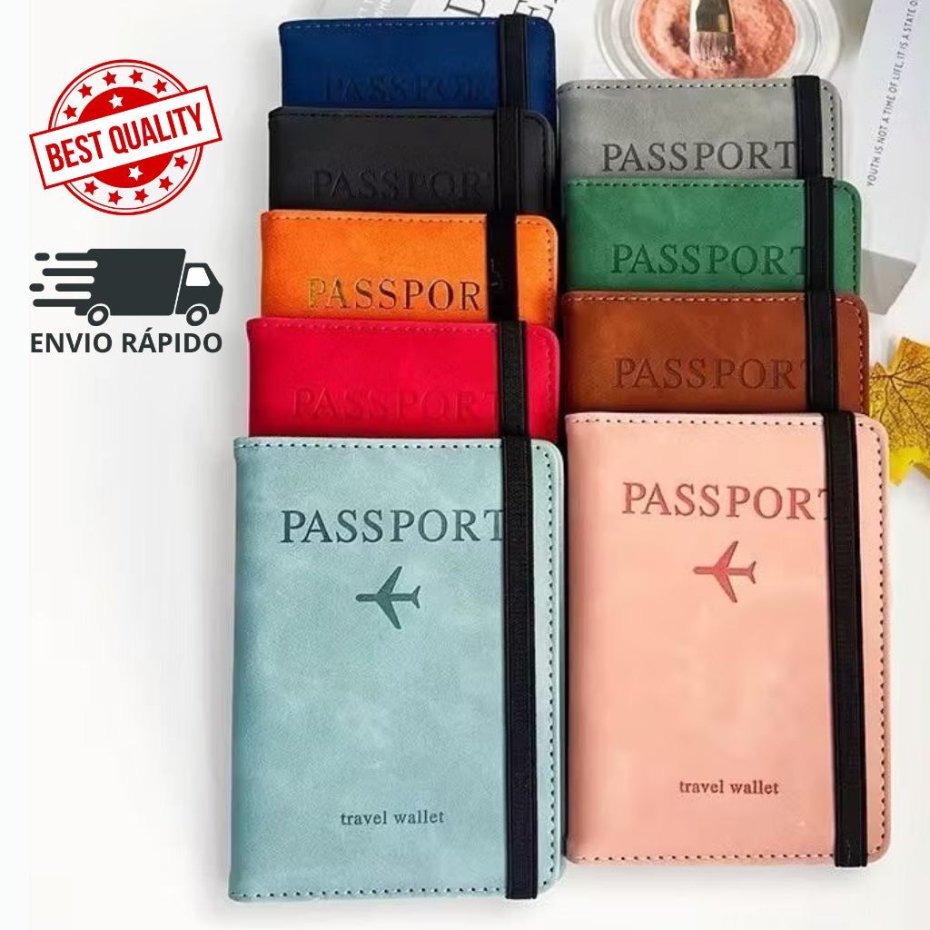 Imagem Porta Passaporte Documentos Cartões Cédulas Viagem Alta Qualidade