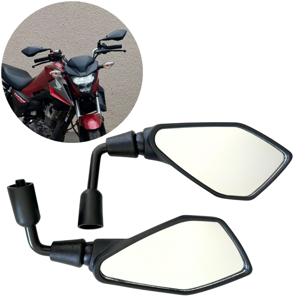 Par Retrovisor Para Honda Cb 250F 300F Twister Cbx 250 Cb 300R  Modelo Kawasaki Z400 Haste Curta Espelho