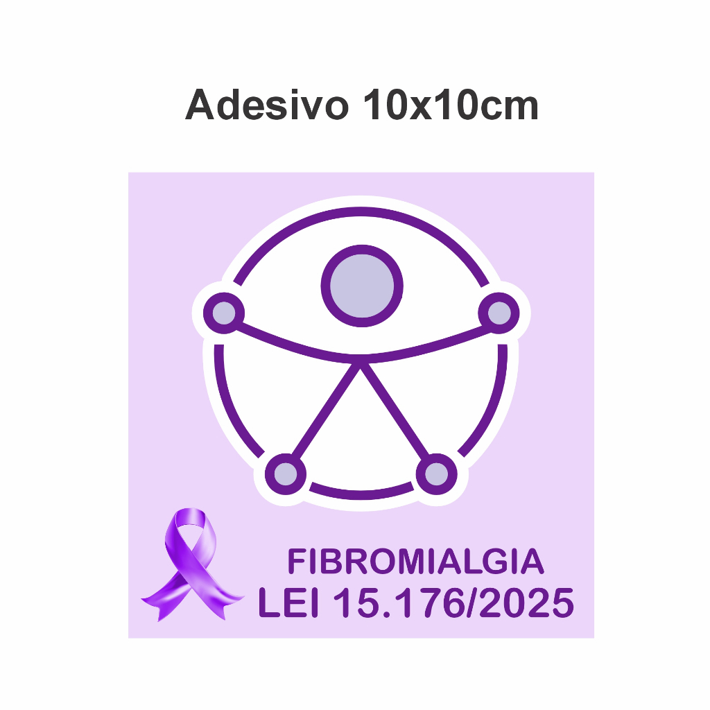 Adesivo fibromialgia impermeável novo símbolo internacional acessibilidade com nova lei fibromialgia em Oferta na Shopee