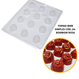 1~10 FORMA SIMPLES BOMBOM ROSA CÓD.:24 - (A7) EM ACETATO BWB PARA BOMBOM DOCES DE CHOCOLATE E CONFEITARIA. em Oferta na Shopee