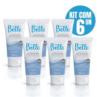 kit 6 Cremes Calmante Alfazulen Depil Bella 50G em Oferta na Shopee