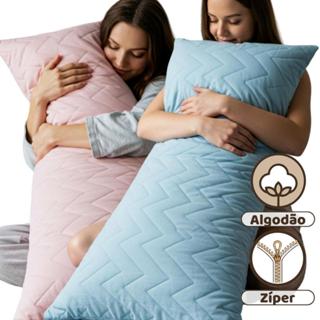 2 Capa Travesseiro de Corpo Fronha para Xuxão de Algodão Matelado com Zíper em Oferta na Shopee