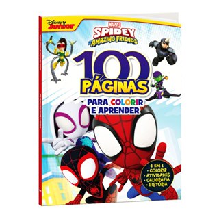 100 Páginas para Colorir Marvel - Spidey Friends em Oferta na Shopee