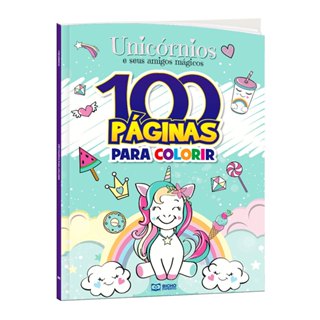 100 Páginas para Colorir - Unicórnios em Oferta na Shopee