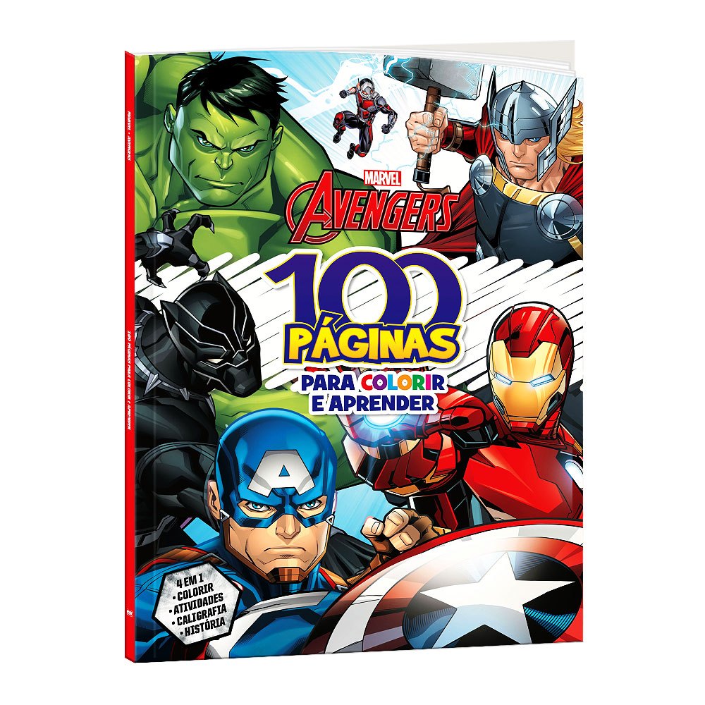 100 Páginas para Colorir Marvel - Vingadores em Oferta na Shopee