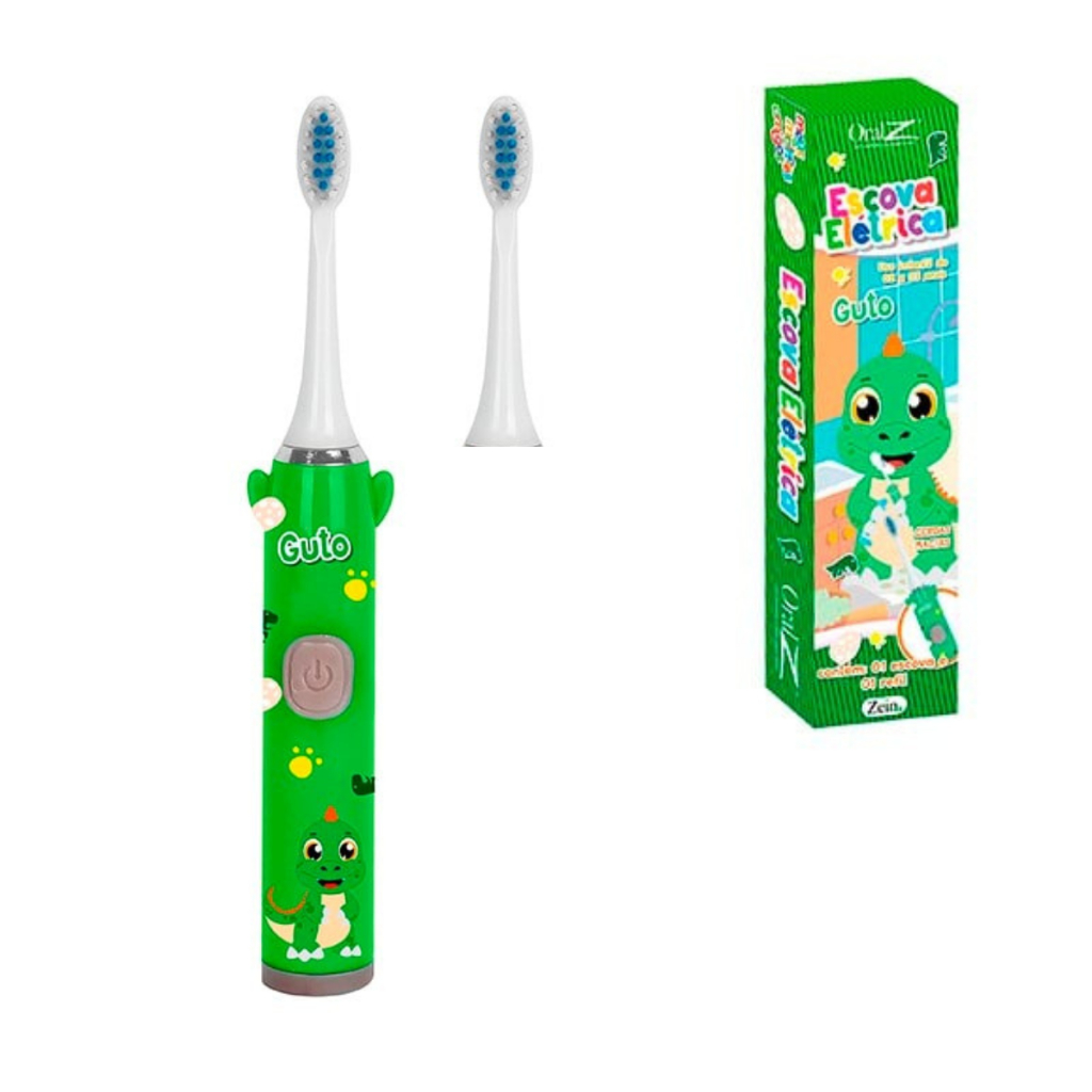 Escova Elétrica Infantil Dinossauro + Refil em Oferta na Shopee