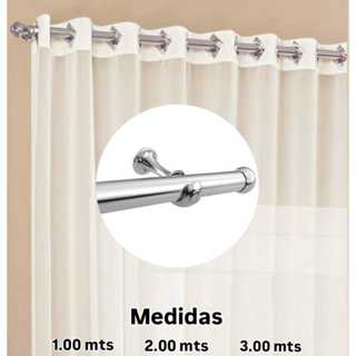 KIT VARÃO CORTINA 28MM CROMADO 1.00 A 3.00 MTS em Oferta na Shopee