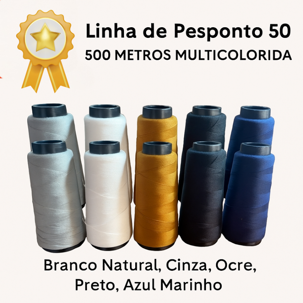 Kit 5 e 10 Linhas Pesponto n 50 De 500 metros, Colorido - Linhas Bertoldi em Oferta na Shopee