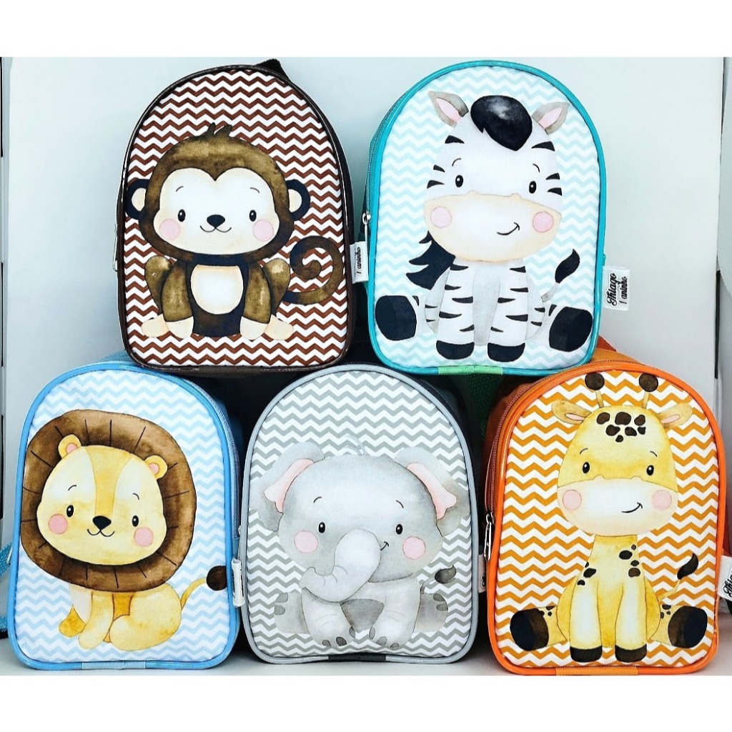 Promoção! 15 Mochilinhas Safari Personalizadas,  festa animais, lembrancinha de aniversári...