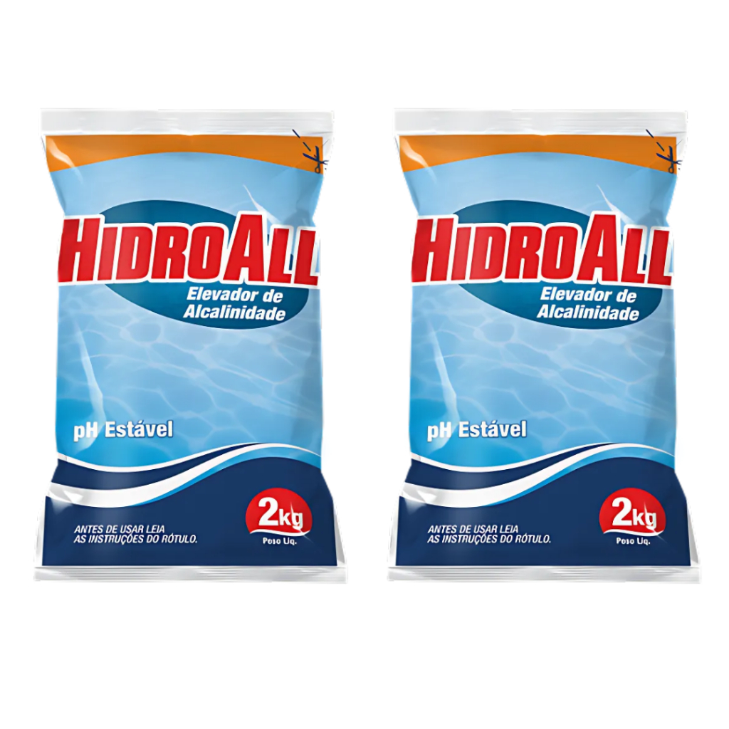 Kit 2 Elevador de Alcalinidade Ph Estável Hidroall 2Kg em Oferta na Shopee