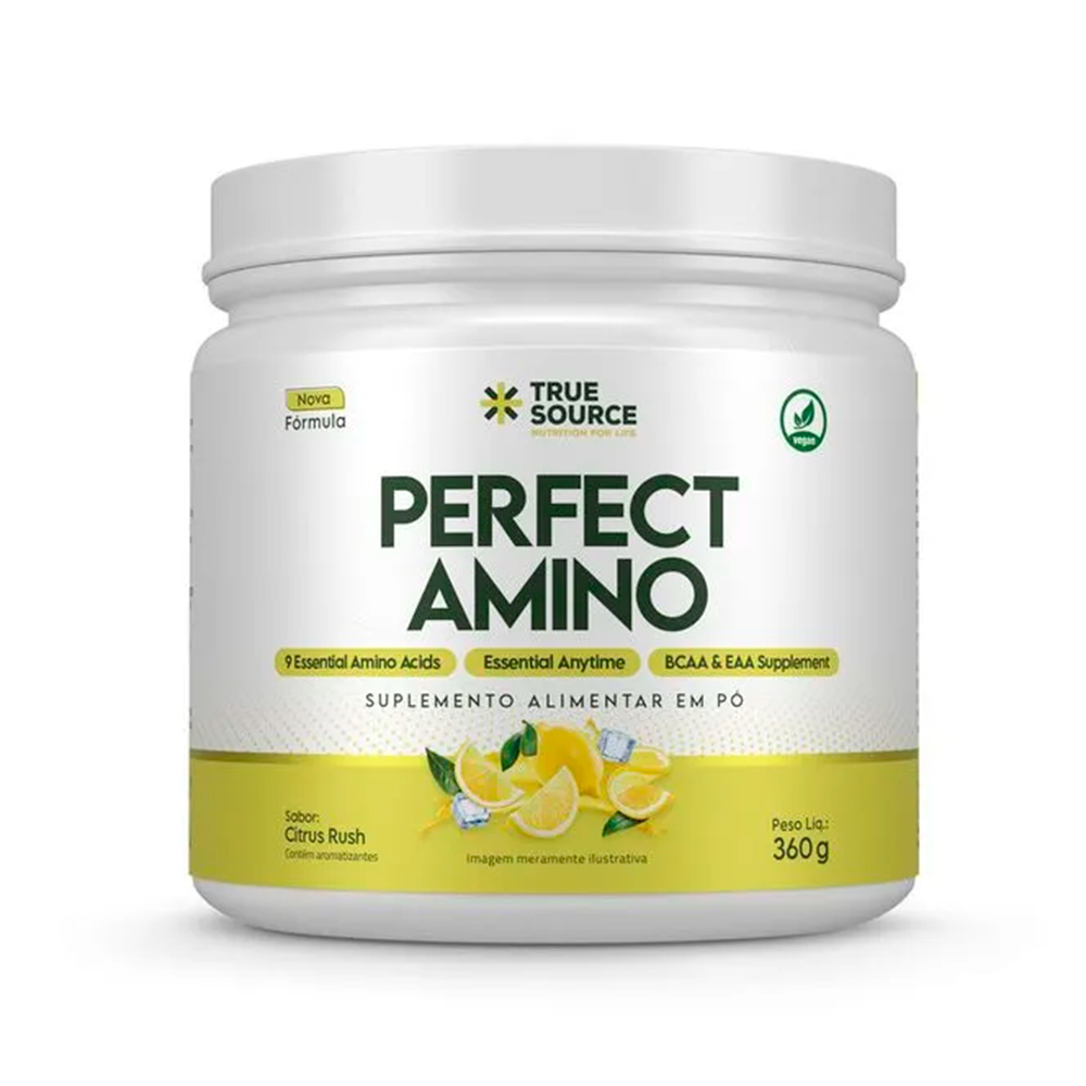 Perfect Amino 360g True Source Suplemento com BCAA e EAA em Pó – Aminoácidos Essenciais