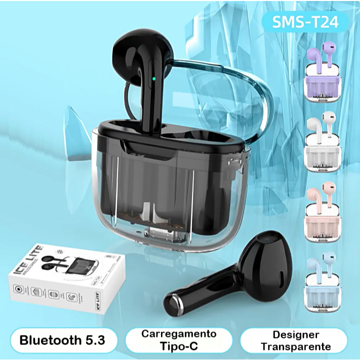 Fone Bluetooth ice-Lite Original Fone De Ouvido Sem Fio Confortavel C/ Microfone