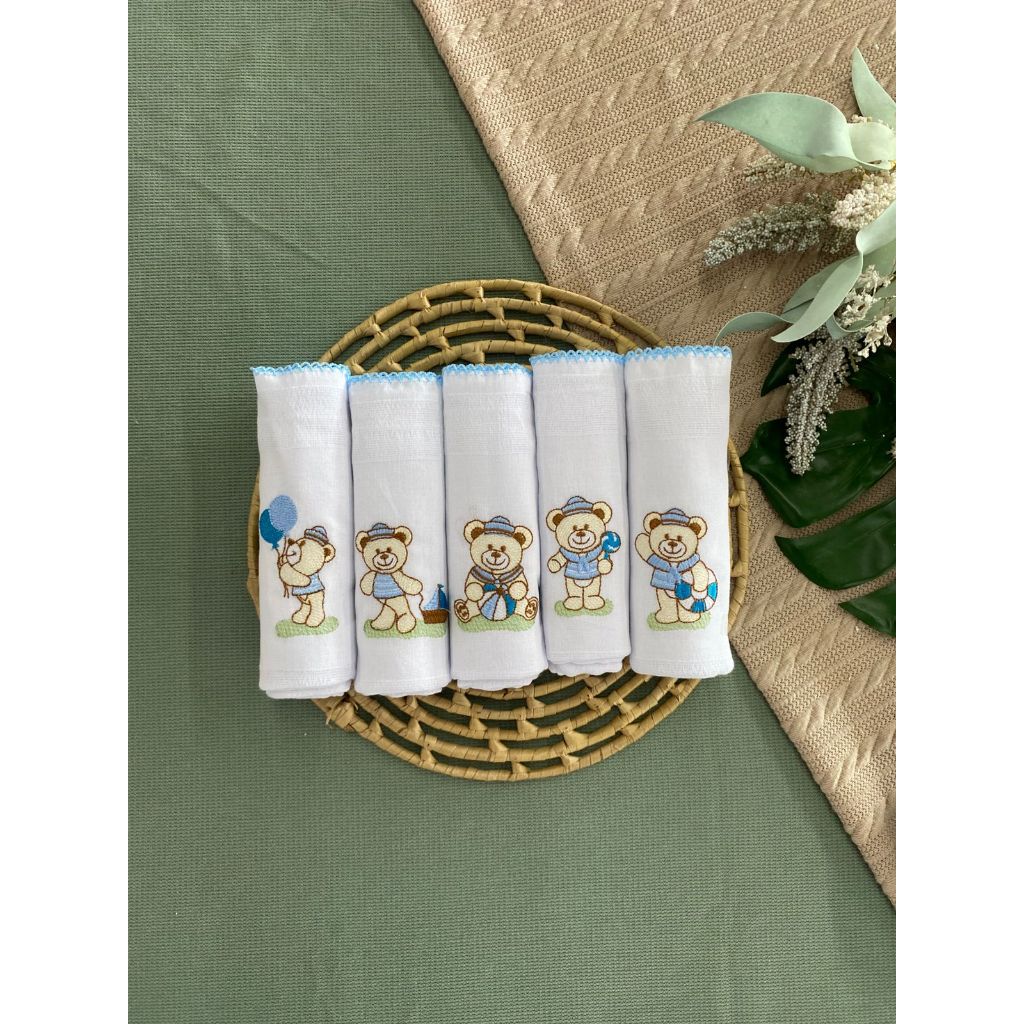 Kit 5 Fraldas de Ombro 70x70cm Algodão Duplo – Suavidade e Proteção no Dia a Dia em Oferta na Shopee