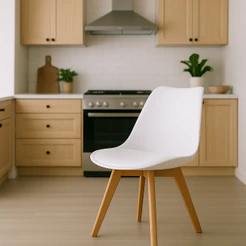 Cadeira para Mesa Sala Cozinha Jantar Charles Eames Saarinen Leda Design Branca