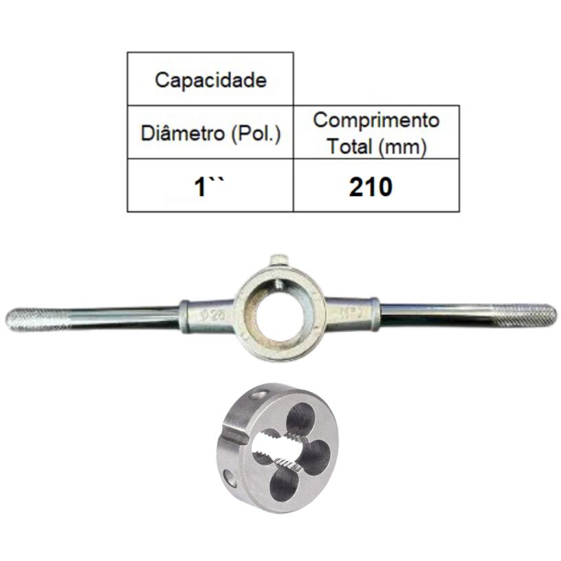 PORTA COSSINETE CAPACIDADE 1 POLEGADA +  COSSINETE MANUAL AÇO LIGA M7 X 1,0 - ANSI - ROCAST