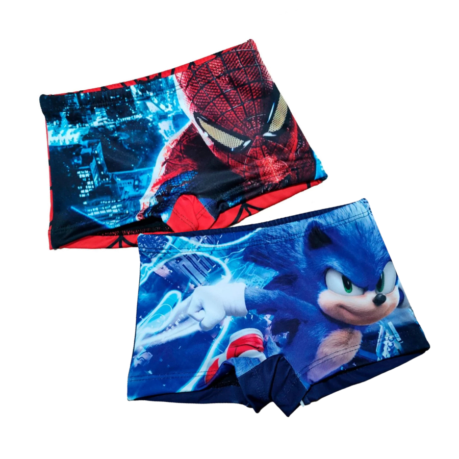 Kit 2 Sungas Boxer Super Heróis Infantil Com Forro Proteção UV50+ Estampado Homem em Oferta na Shopee