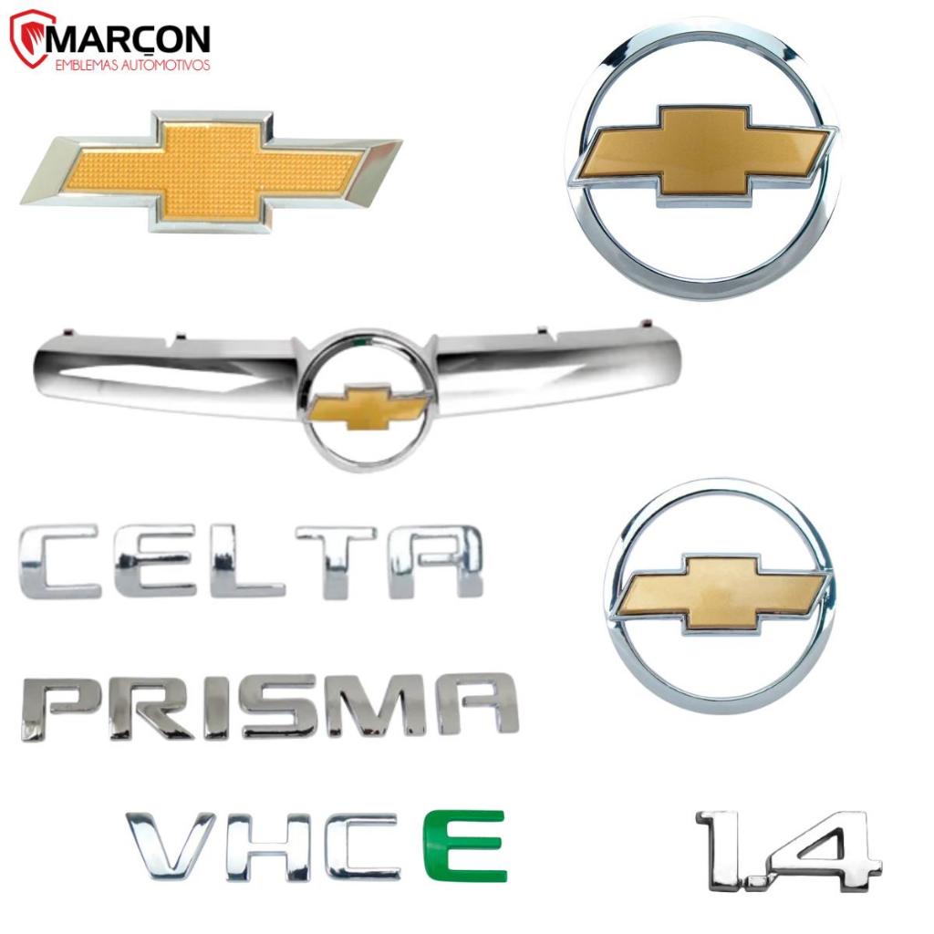 Emblemas GM Prisma 2007 A 2019 Celta 2007 A 2015 Grade Volante VHC 1.4 Gravata Cromado Unidade