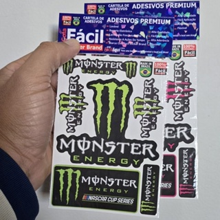 Adesivos Monster Energy Cartela Completa Alta Qualidade Lavável Resistente Sol e Chuva em Oferta na Shopee