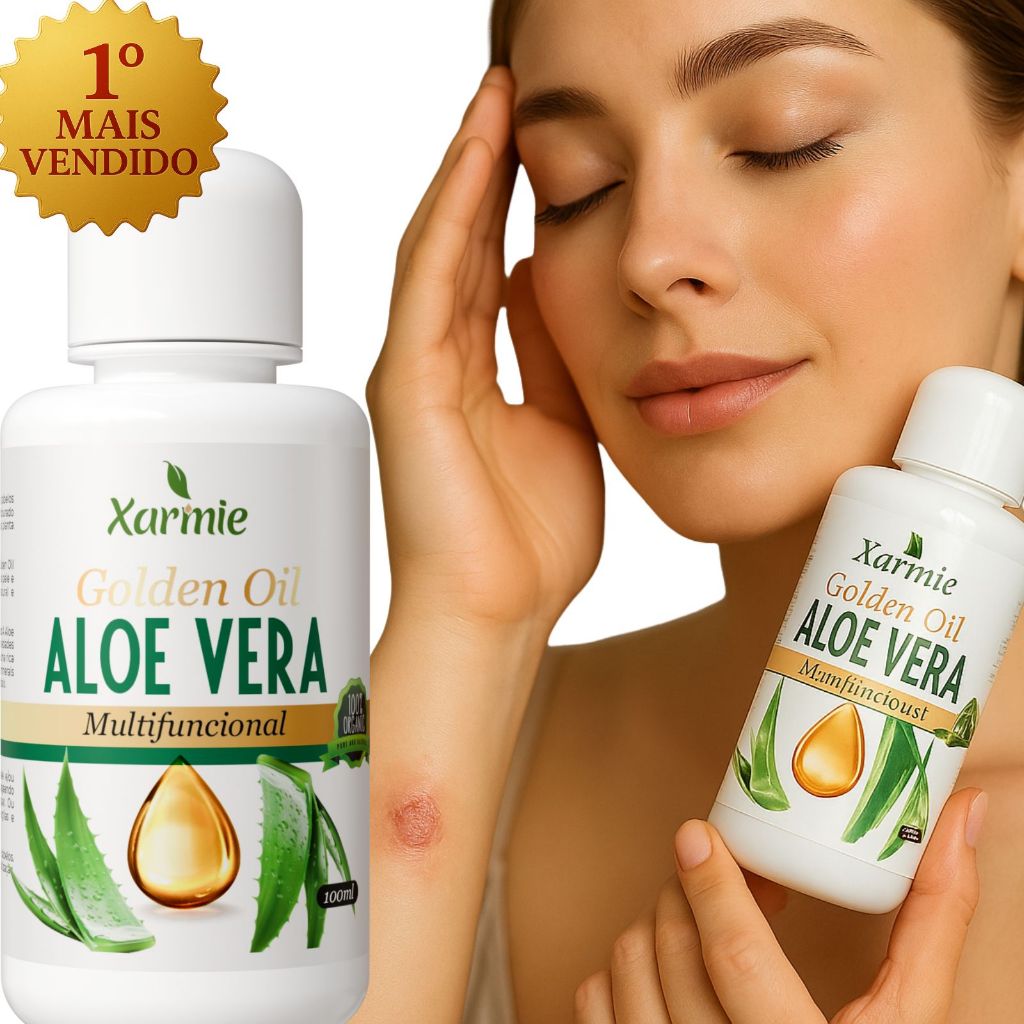 Óleo de Aloe Vera 100% Puro 100ml – Cicatrizante, Hidratante e Calmante para Pele e Cabelos | Xarmie em Oferta na Shopee