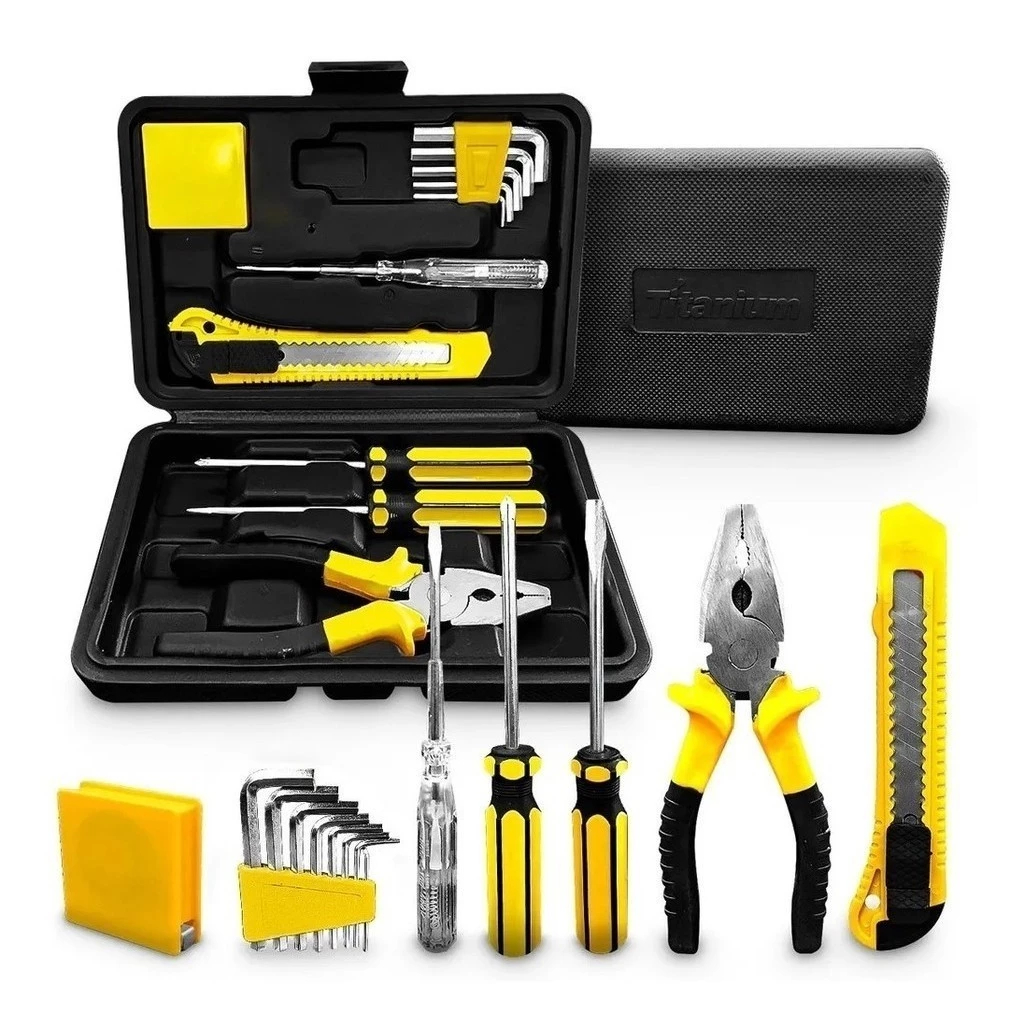 Kit Jogo De Ferramentas Com Maleta 12 Peças Titanium