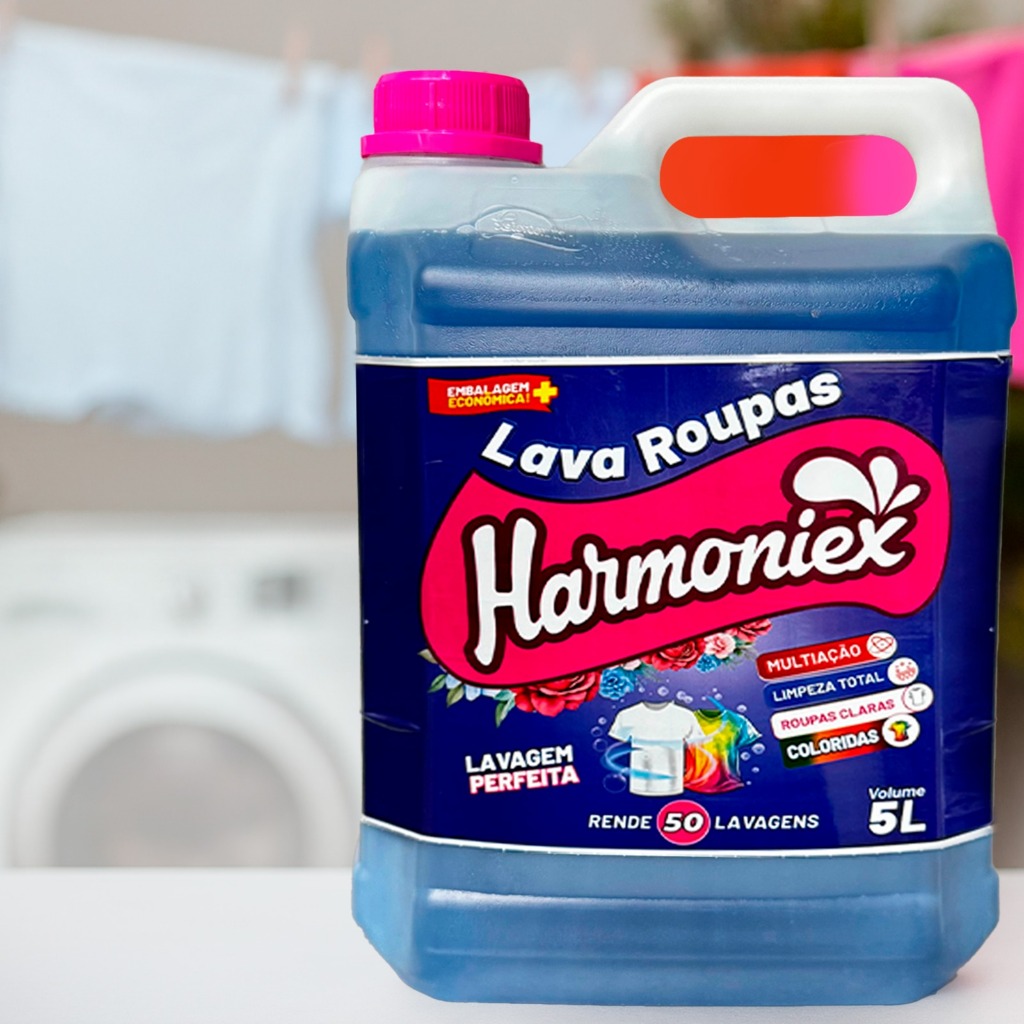 Sabão Lava Roupas Líquido Blue Limpeza Profunda Harmoniex 5L em Oferta na Shopee
