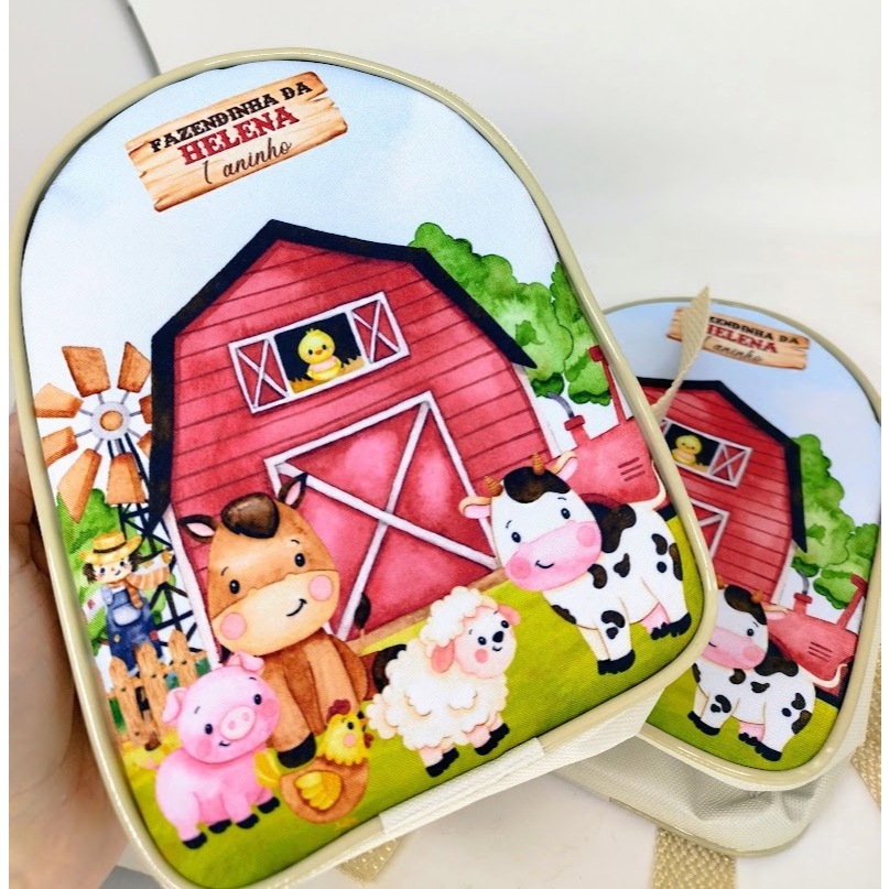 Kit 21 Mochilas Personalizadas Fazendinha, lembrancinhas  para festa Infantil com animais, fazemos diversos temas!!