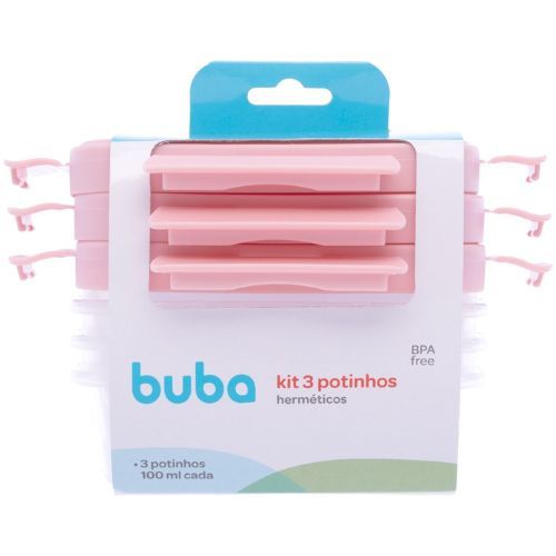 Kit 3 Potes Hermeticos Com Trava Buba Potinho Bebê Lanche Escolar Criança Papinha Bebe Infantil Pote — imagem 2 de 2