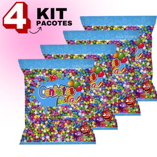 Kit 4 Confeito Bolinhas Festa Bala Tubetes Kuky Sortidos em Oferta na Shopee