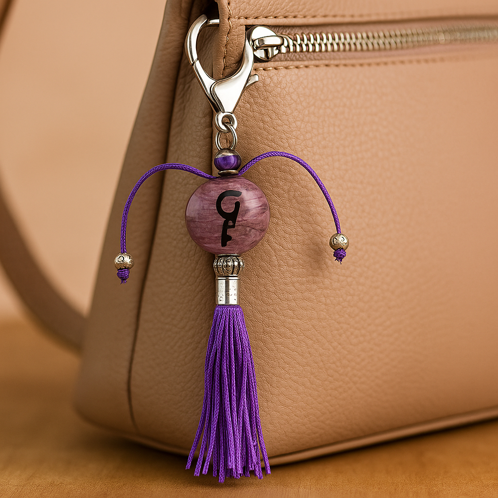 Chaveiro Nana Buruque Lilas com Ibiri em Murano 16 cm
