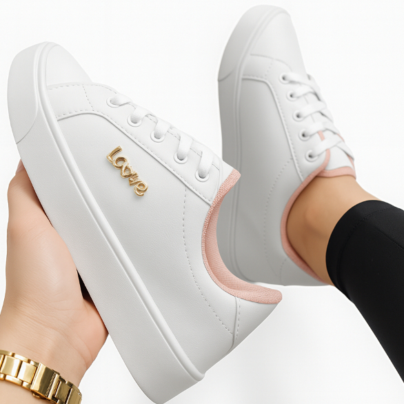 Tênis feminino love na promoção casual estiloso