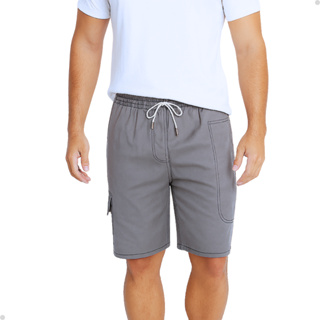 Bermuda Masculina Brim Elástico Cargo Bermudas Masculinas Cordão Na Cintura Short Sarja Elástico Casual Resistente em Oferta na Shopee