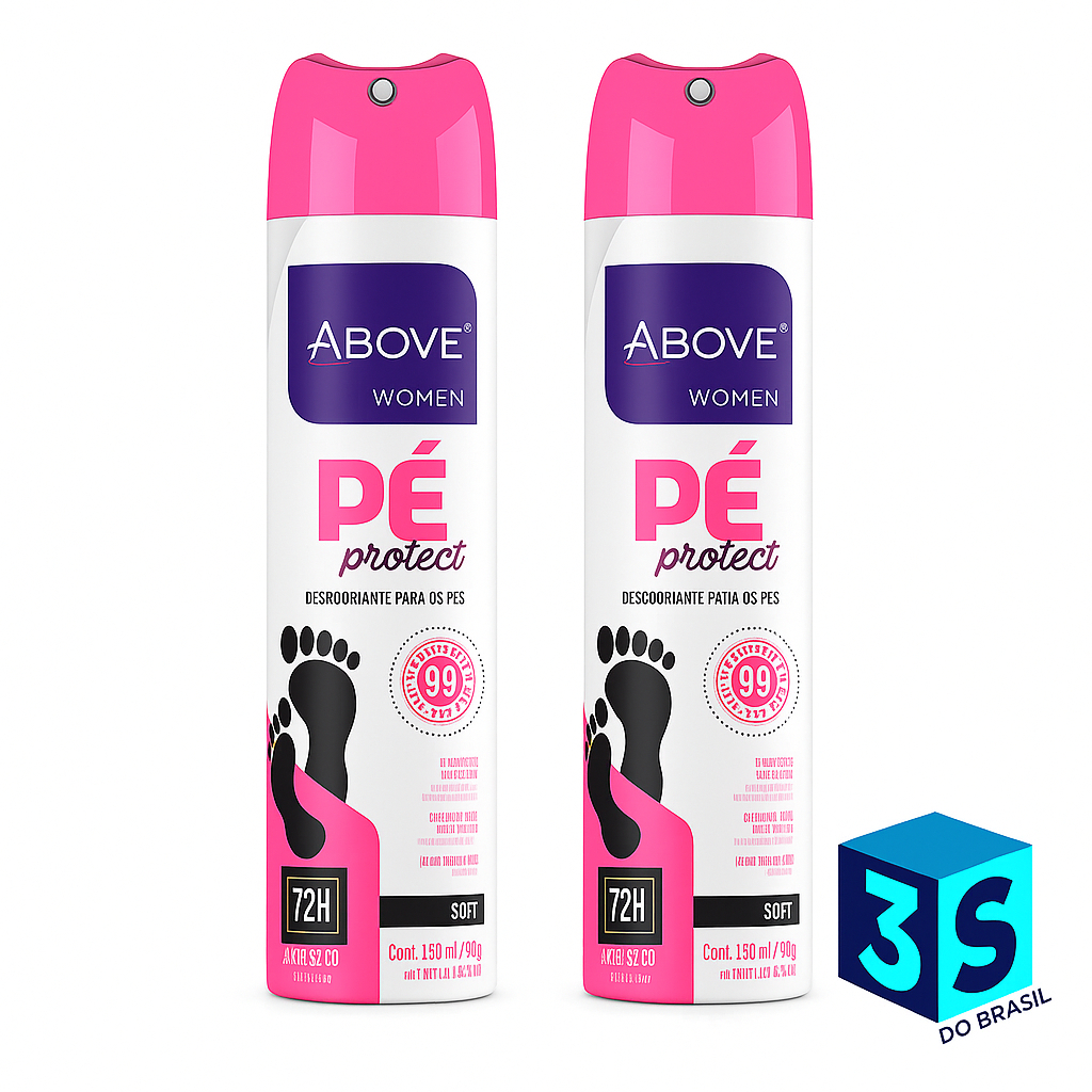 Kit C/2 Pé Protect Desodorante P/os Pés Above Women , Men e Unissex 150ML em Oferta na Shopee